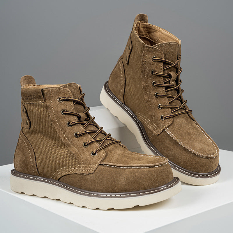 Eugene Suede Boots in Brown – front view