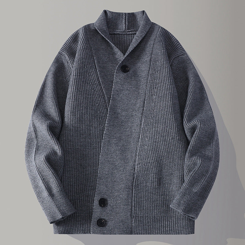 Tyler Knitted Cardigan in Dark Gray – alternate view