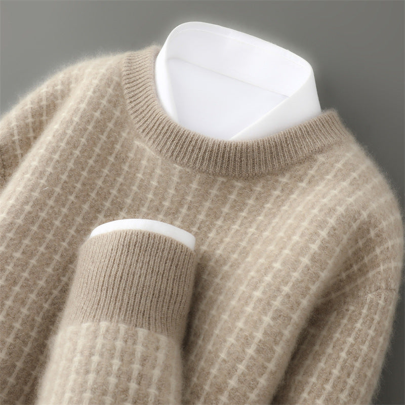 Whitman Cashmere Sweater in Khaki – front view