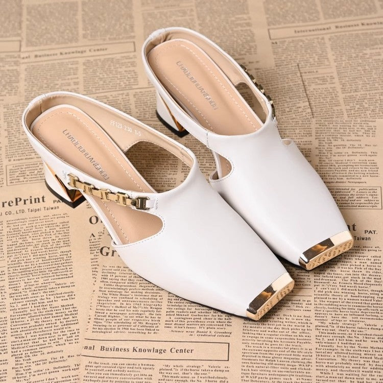 Ira Leather Heels in White – alternate view