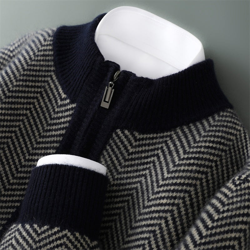 Fletcher Cashmere Sweater in Navy Blue – alternate view