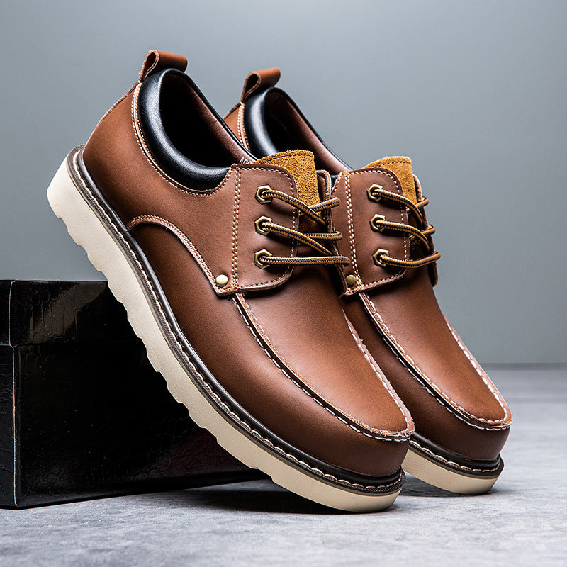 Raul Leather Shoes in Brown – front view