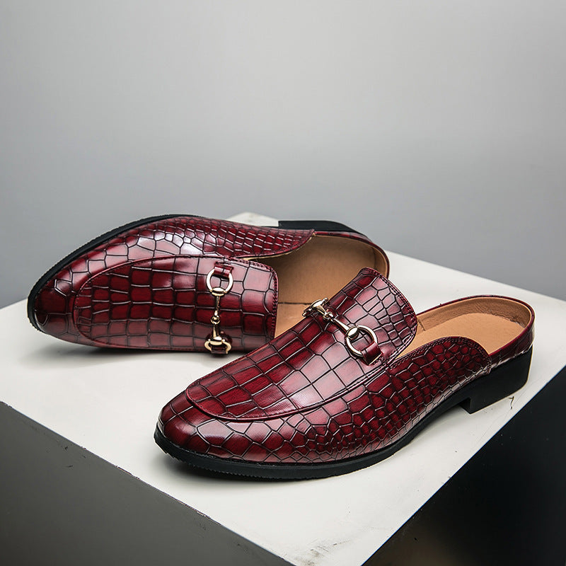 Tobias Leather Mules in Burgundy – product view