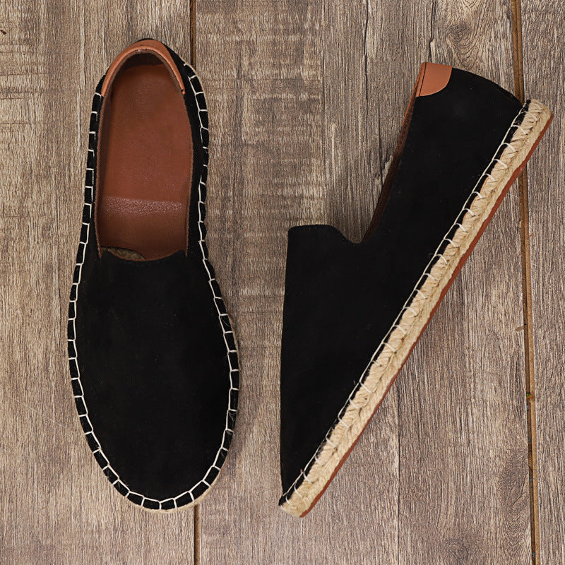 Callen Linen Espadrilles in Black – product view
