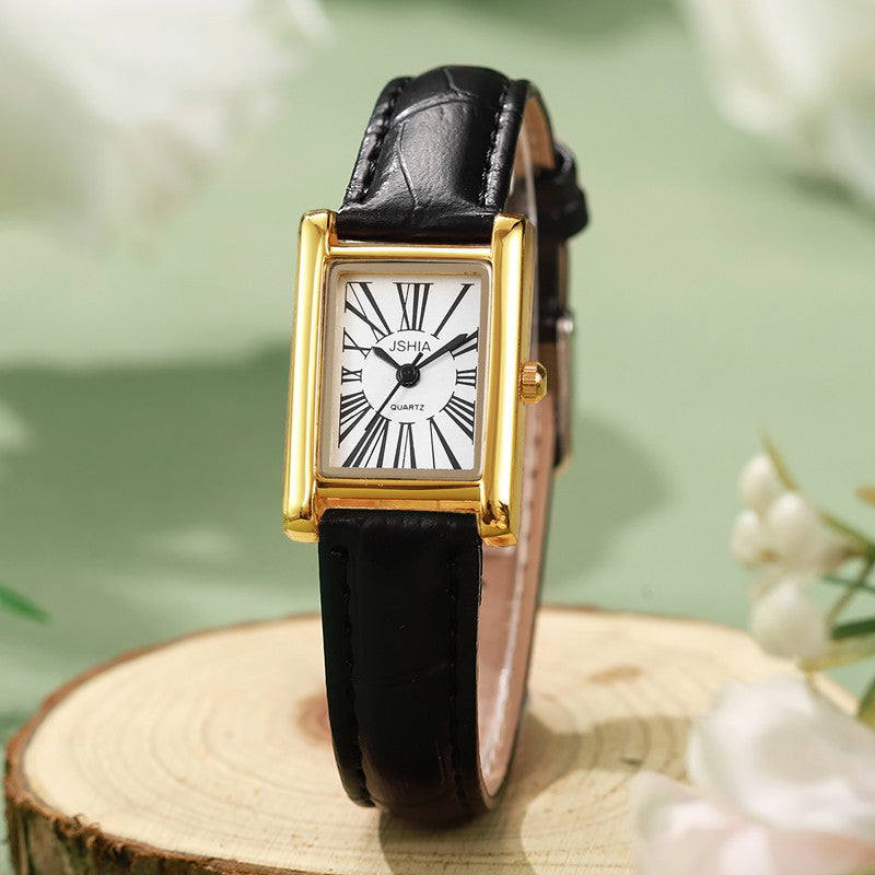 Denise Square Watch in Gold – front view