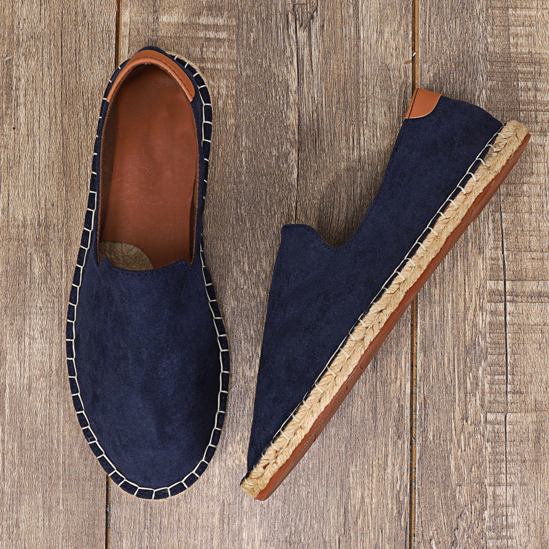 Callen Linen Espadrilles in Navy Blue – product view