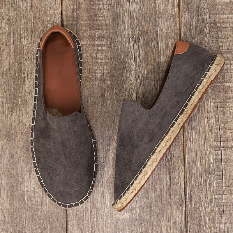 Callen Linen Espadrilles in Gray – front view