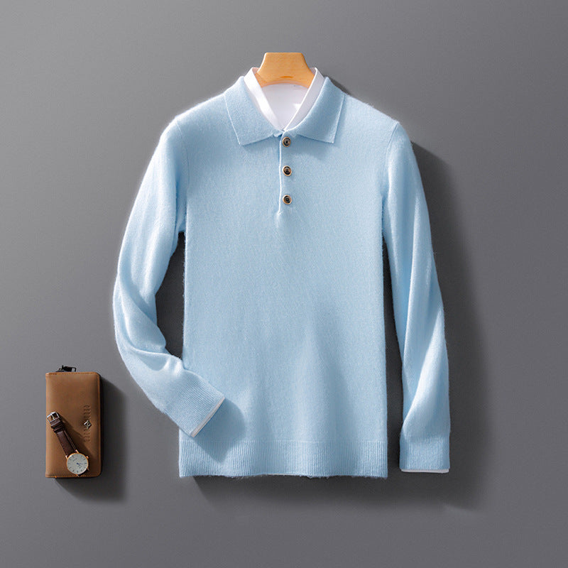 Jarod Cashmere Sweater in Light Blue – alternate view