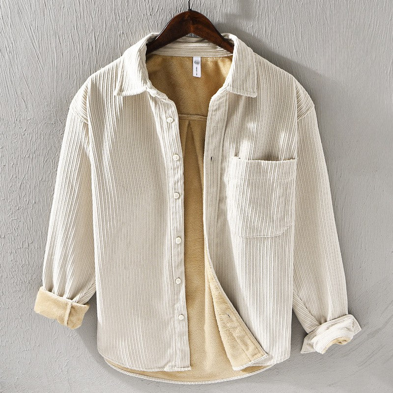 Bryce Corduroy Shirt in Beige – alternate view