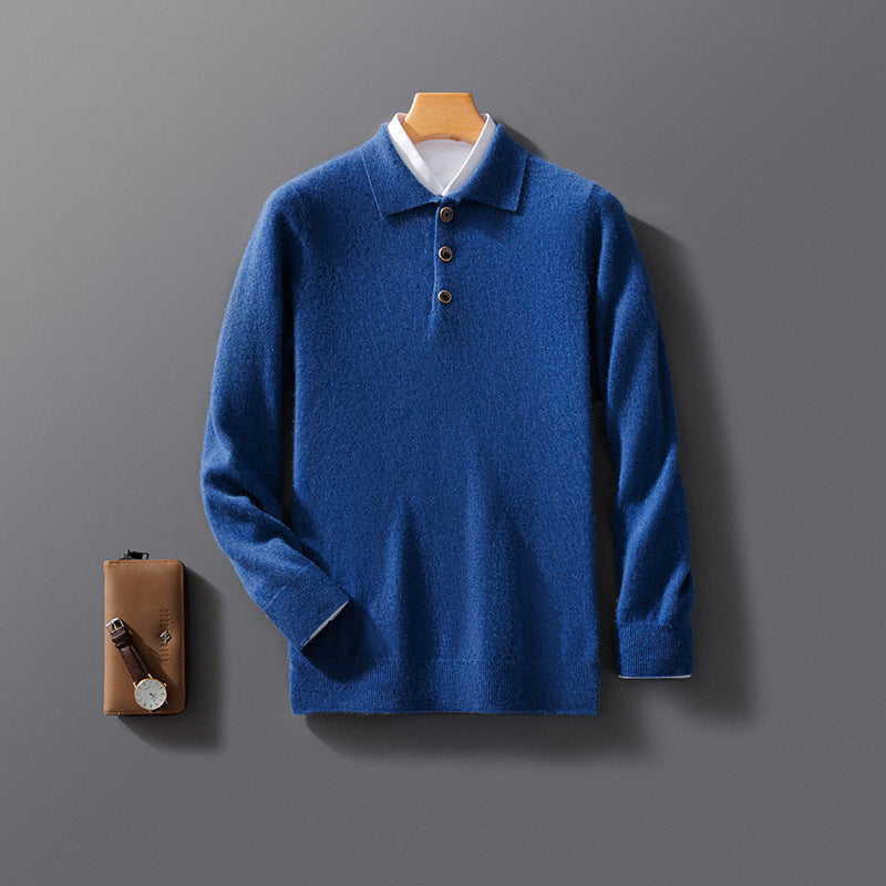 Jarod Cashmere Sweater in Blue – product view