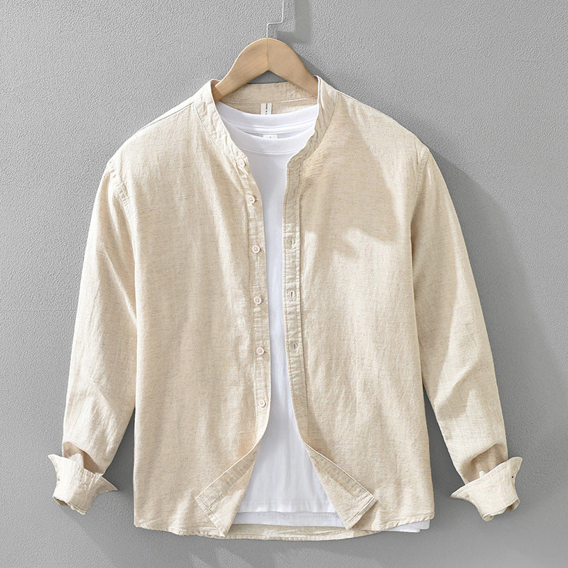 Niccolo Linen Shirt in Dark Gray