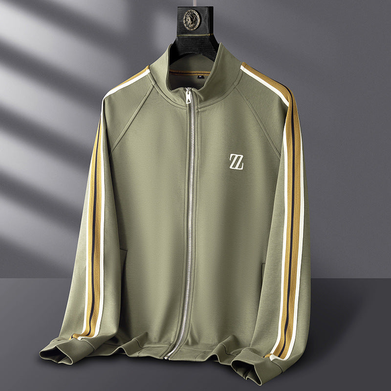 Maverick Track Jacket in Olive Green – alternate view