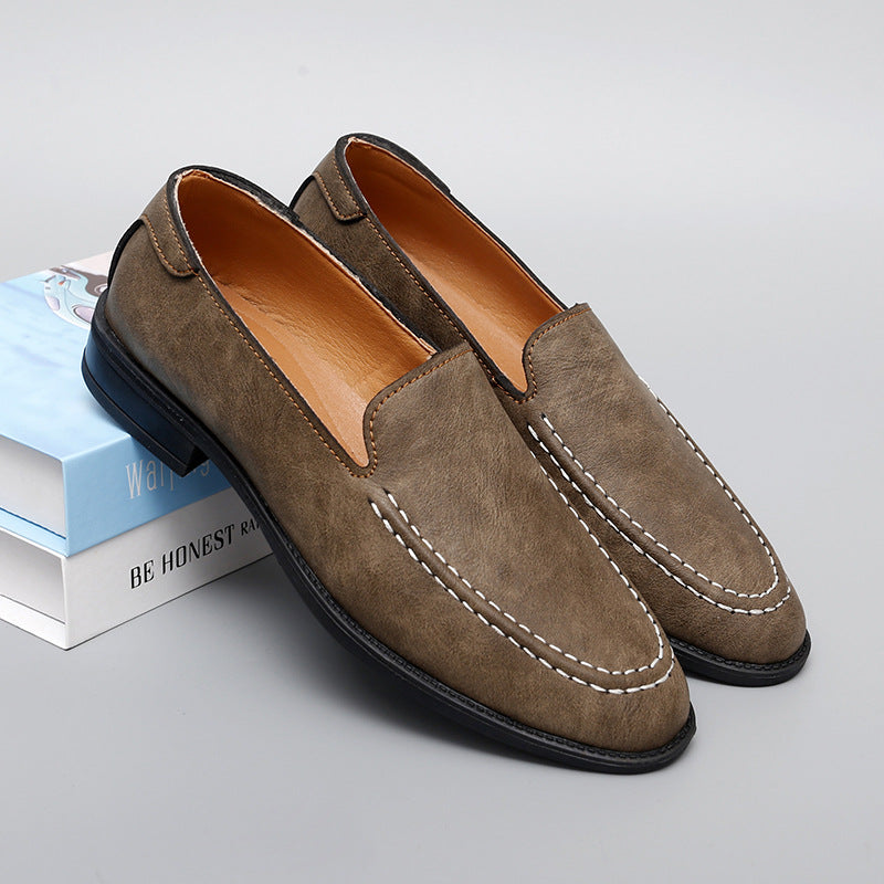 Damian Moccasin Loafers in Olive — slip-on premium leather
