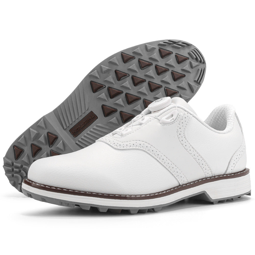 Antonio Golf Shoes in White — premium leather with BOA dial lacing