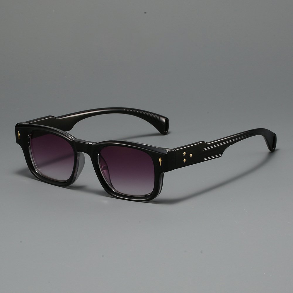 Octavio Square Sunglasses in Black — Men's chunky retro acetate sunglasses