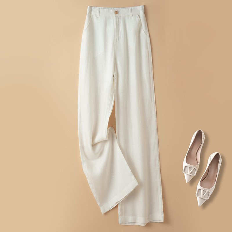 Delphine Linen Trousers in White