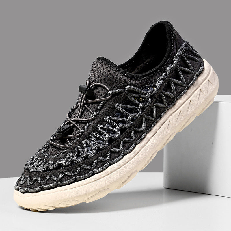 Dawson Woven Sneakers in Burgundy
