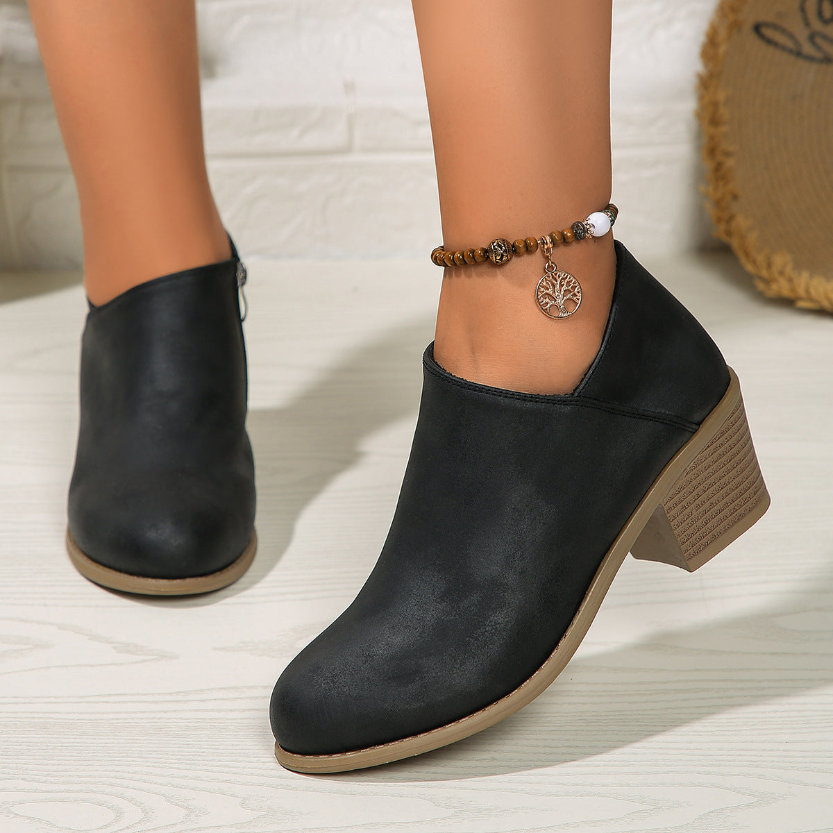 Harper Suede Booties in Black – product view