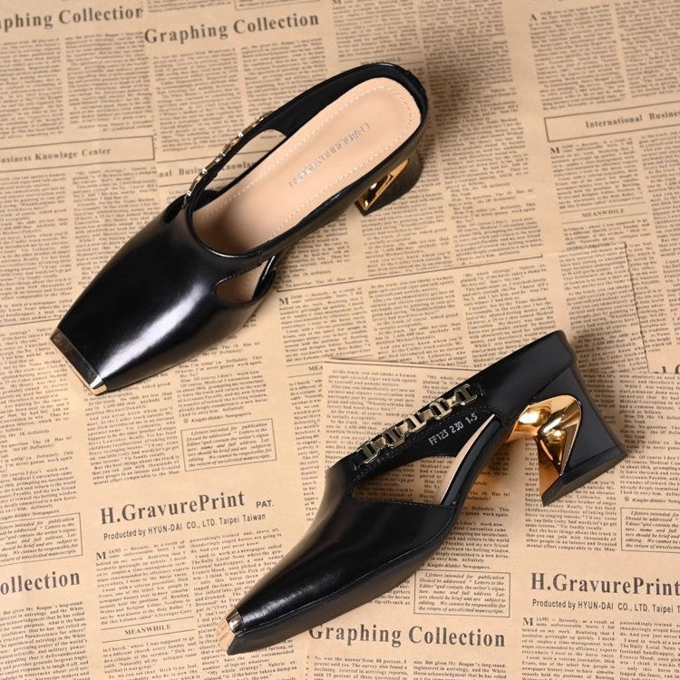 Ira Leather Heels in Black – product view
