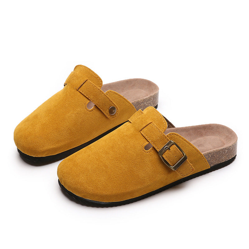 Caden Suede Clog in Gold – product view