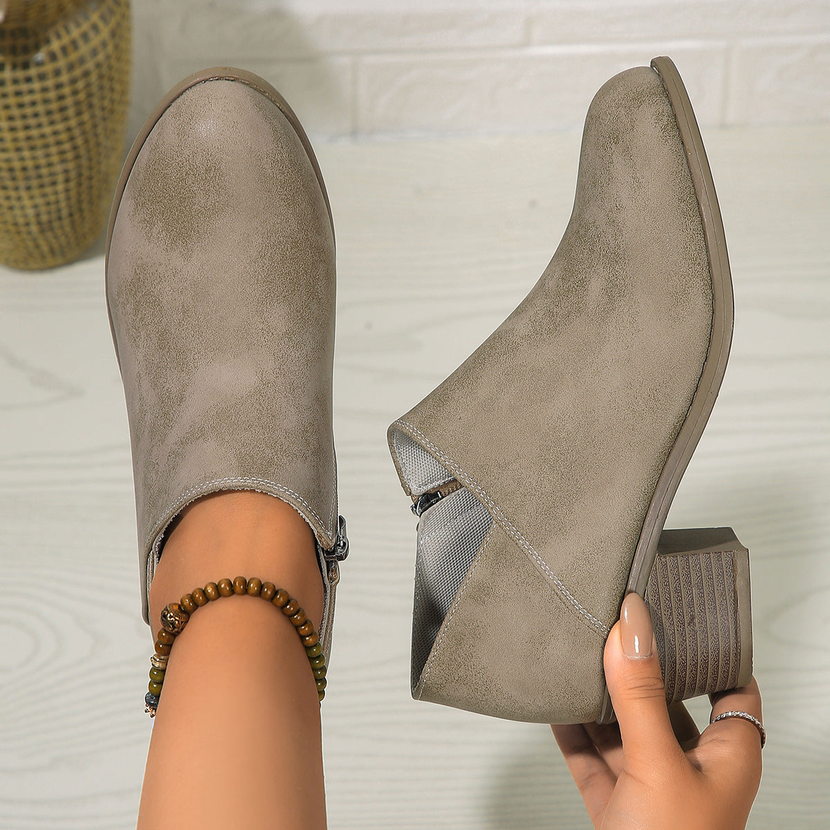 Harper Suede Booties – detail view