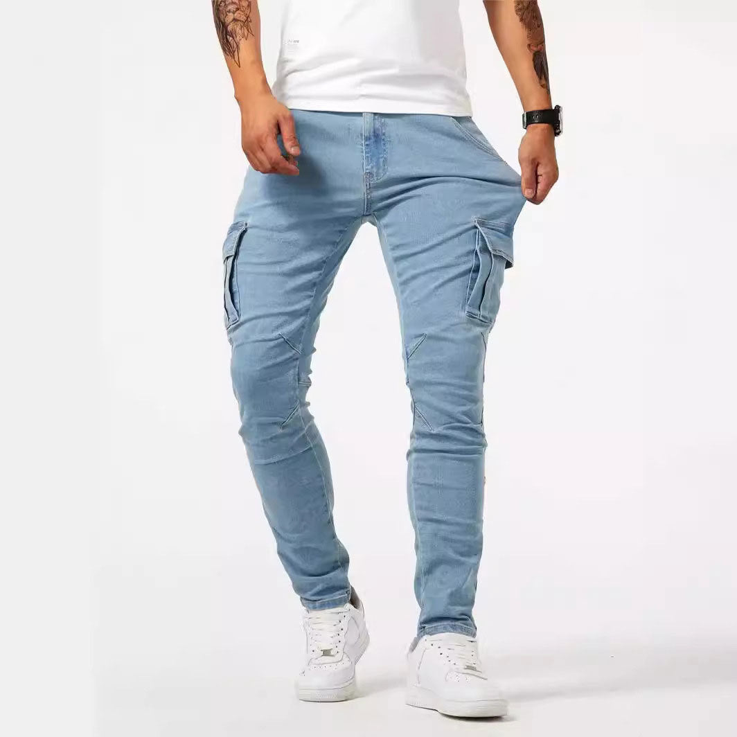 Vegas Tapered Jeans in Light Blue – product view