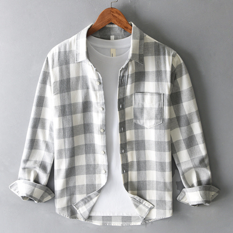 Grayson Plaid Shirt in Gray – product view
