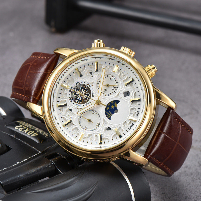 Gilbert Mechanical Watch in Brown – front view