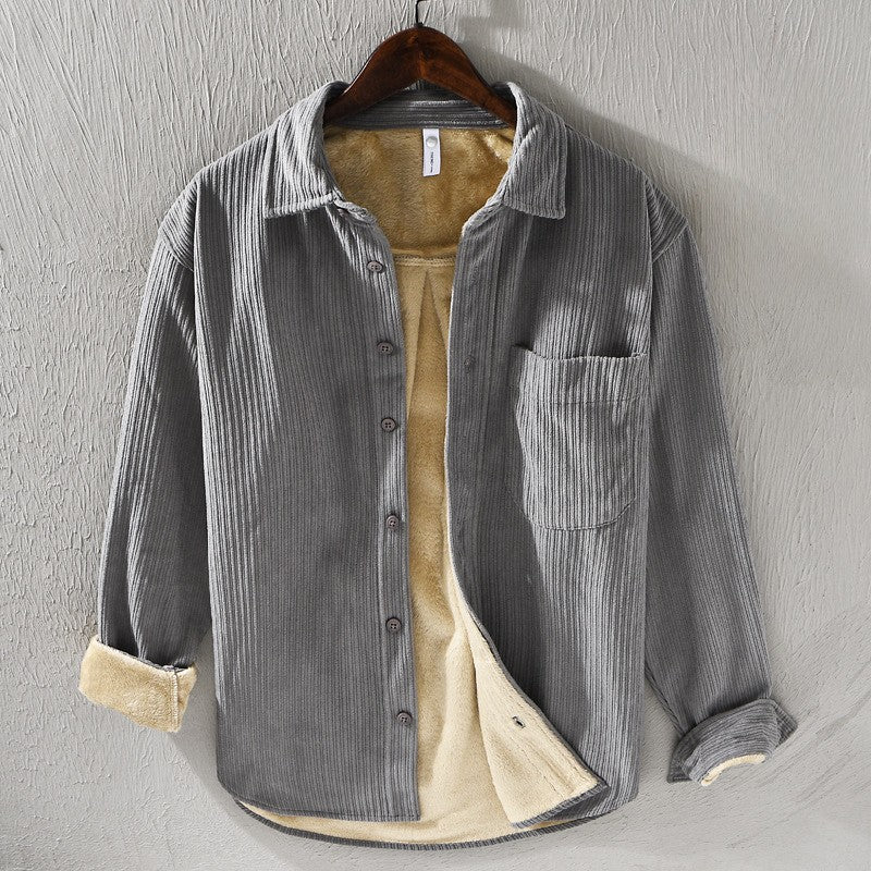 Bryce Corduroy Shirt in Gray – product view