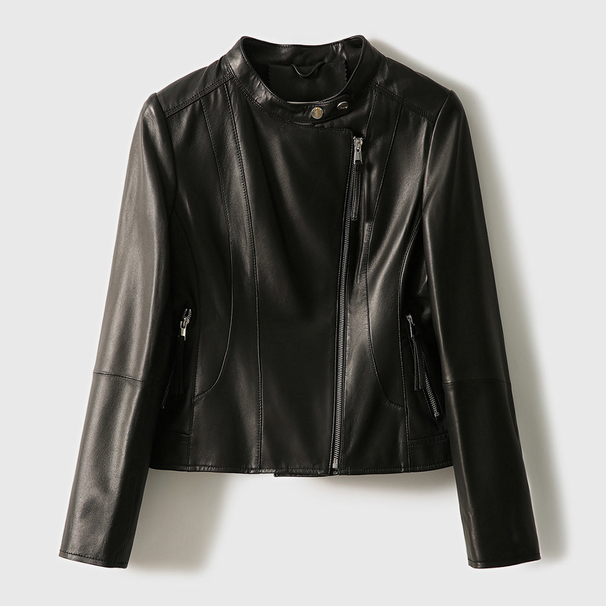 Tammi Leather Jacket in Black – detail view