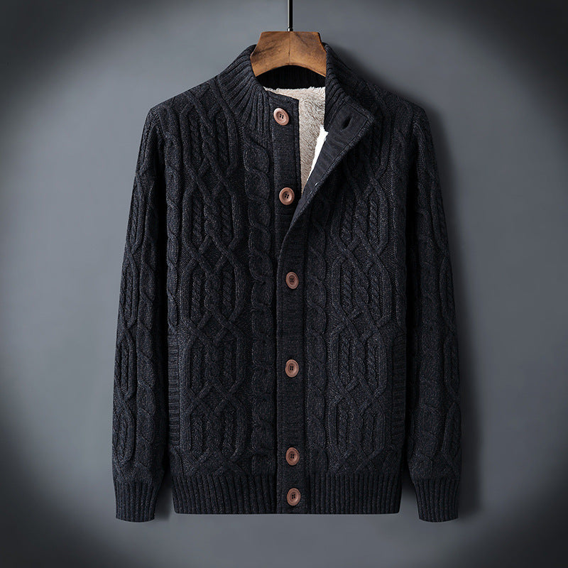 Franklin Knitted Cardigan in Black – detail view
