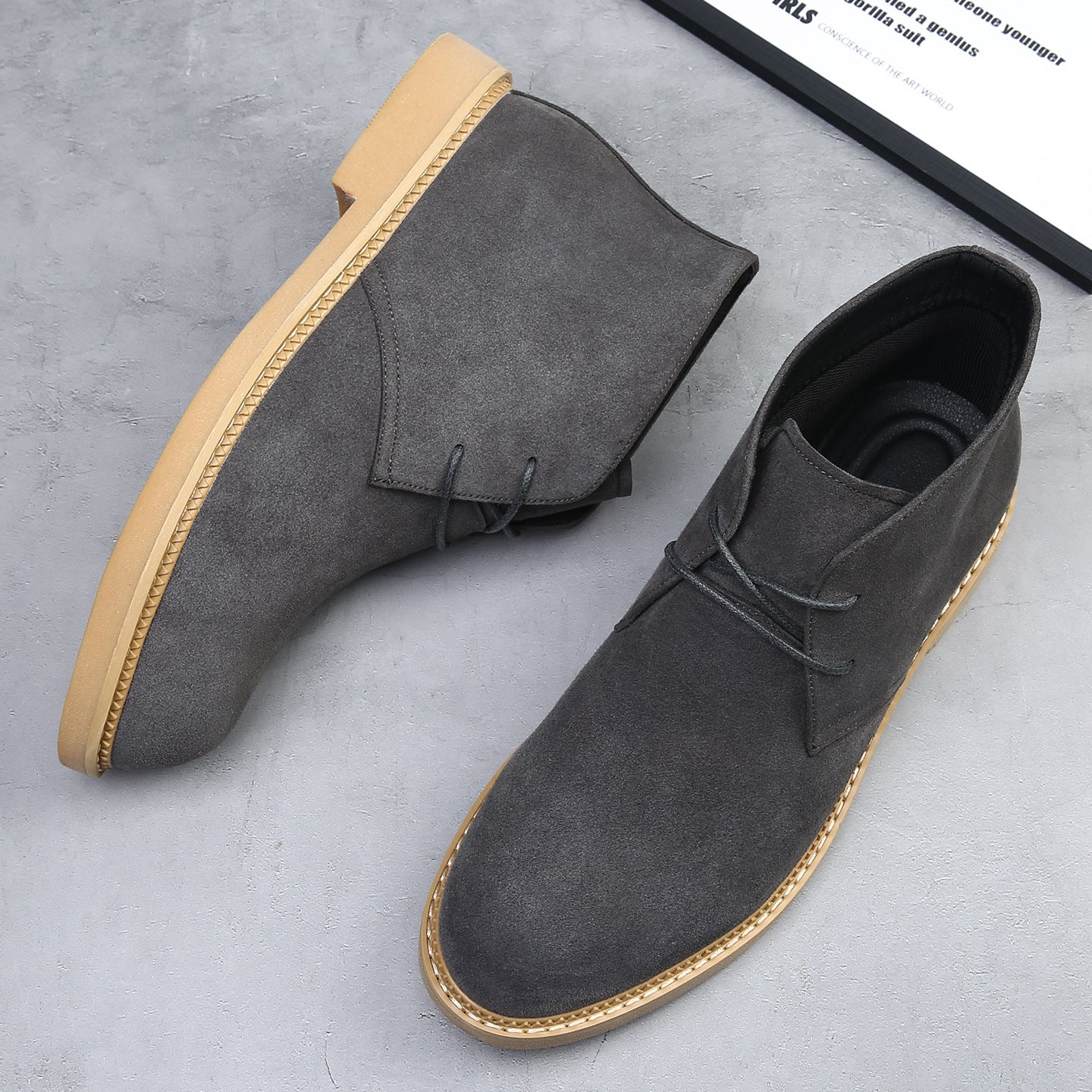 Toni Suede Boots in Gray – product view