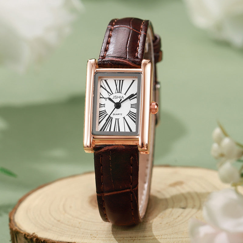 Denise Square Watch in Brown – product view