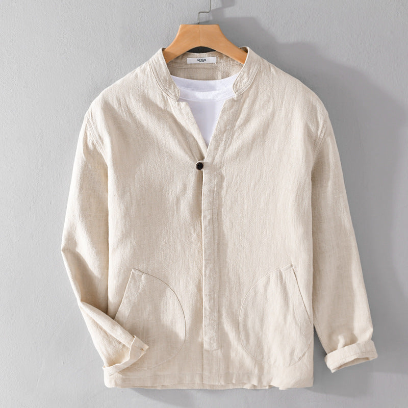 Enzo Linen Shirt in Beige