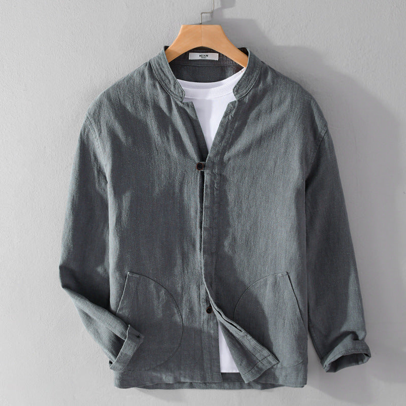 Enzo Linen Shirt in Gray