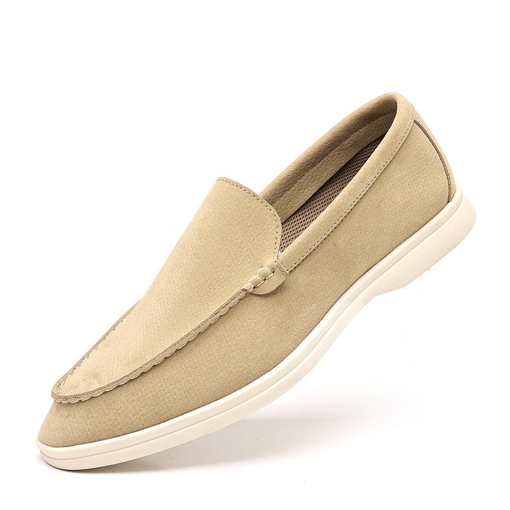 Knox Suede Loafers in Beige – front view