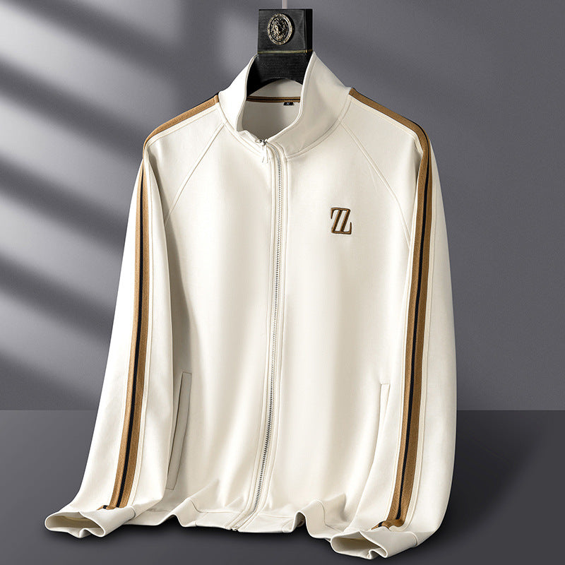Maverick Track Jacket in Cream – front view