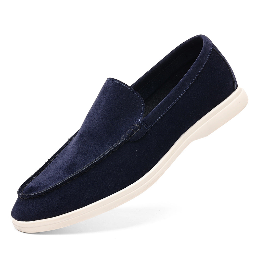 Knox Suede Loafers in Navy Blue – detail view