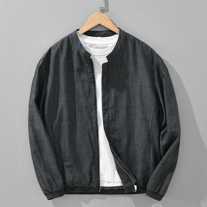 Luciano Linen Jacket in Dark Gray