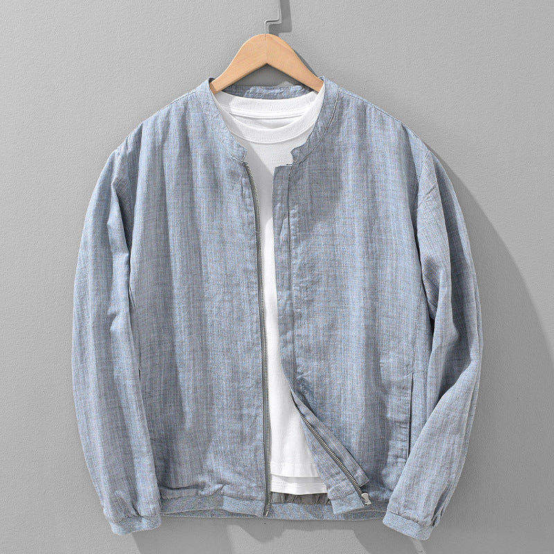 Luciano Linen Jacket in Light Blue