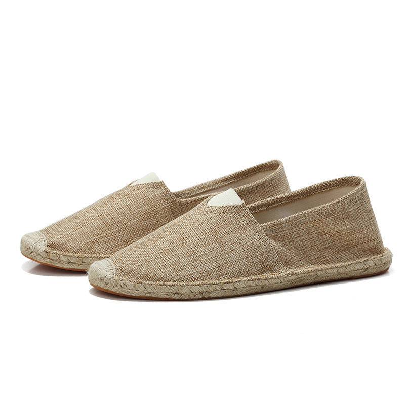 Aurelio Espadrilles in Khaki — woven canvas with hemp rope sole