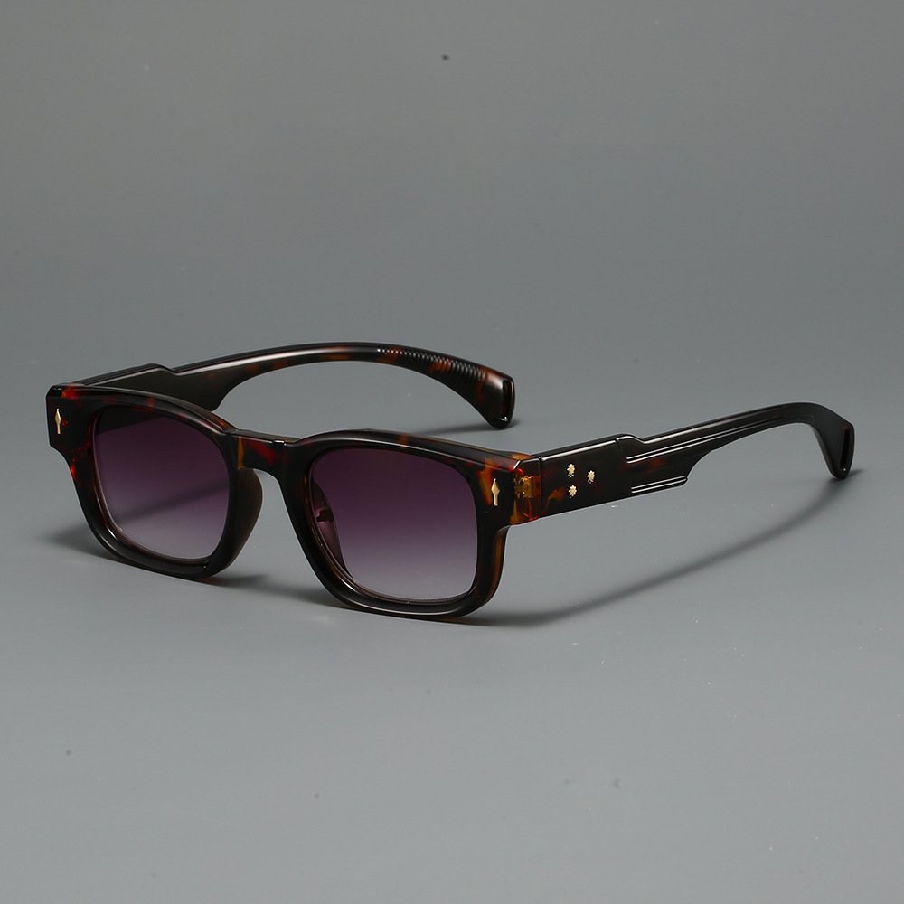 Octavio Square Sunglasses in Brown — Men's chunky retro acetate sunglasses