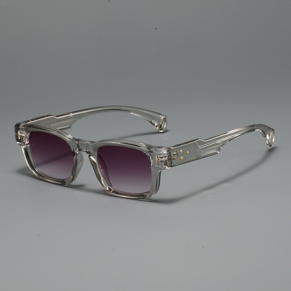 Octavio Square Sunglasses in Light Gray — Men's chunky retro acetate sunglasses