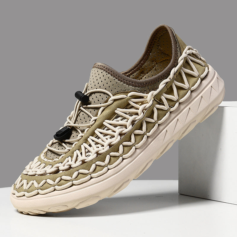 Dawson Woven Sneakers in Olive Green